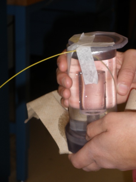 Temperature decay testing with fiber optic probe at WIMR