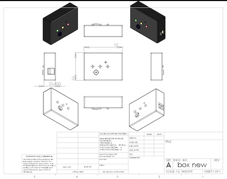 Figure 3: 2-D dimensions of the prototype.