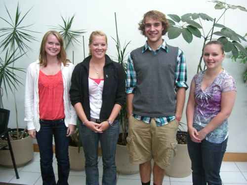 (left to right) Megan Jones, Sara Schmitz, Billy Zuleger, Sarah Czaplewski