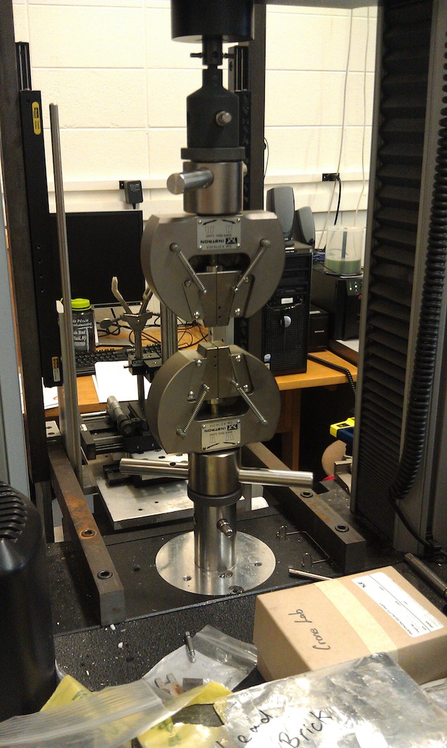 Tensile testing our PLGA samples using an Instron 5566