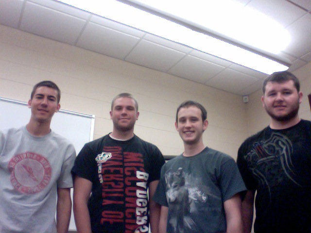 Team Members (left to right) Kevin McConnell, Brandon Jonen, Joseph Benert, and Lucas Schimmelpfenning