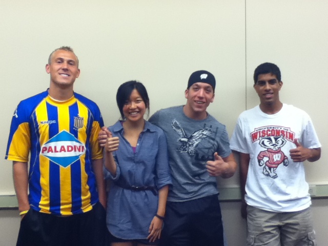 The team from Left to Right: Derek Pitts, Anyi Wang, Nick Schapals, Arun Kousik