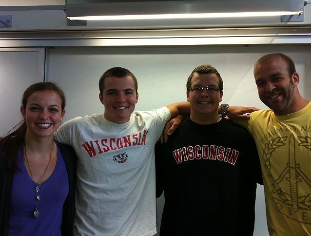 Team members: Sarah Reichert, Alex Johnson, John Byce, Anthony Sprangers (left to right).
