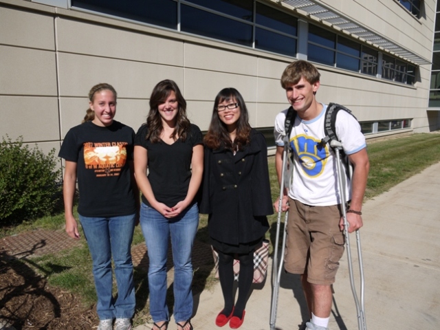 From left to right: Kimberli Carlson, Claire Wardrop, Tian Zhou, Ryan Nessman