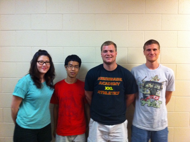 From left: Wan-Ting (Jessica) Kou, Albert Wang, John McGuire, Alan Meyer