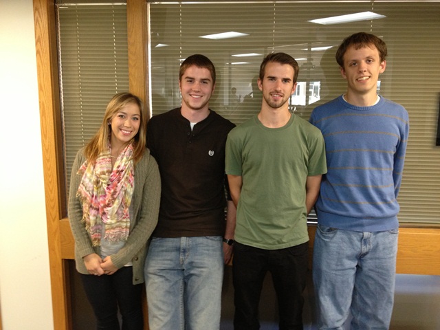 Team members from left to right: Allison Benna, Timothy Abbott, Colin Dunn, Scott Schulz
