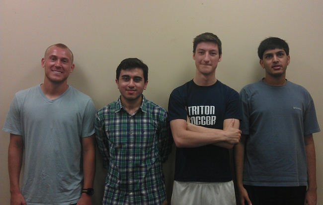 Team members from left to right: Derek Pitts, Rafi Sufi, Adam Strebel, Shawn Patel