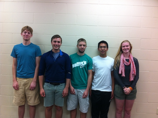 Team members from left to right: Matt Jensen, Cody Williams, Devon Moloney, Jeffrey Wu, Hannah Frank