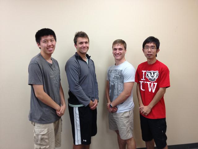 Team members from left to right: Steve (Xiyu) Wang, Matthew (Matt) Walker, Jack Goss, & Yue (Jerry) Yin