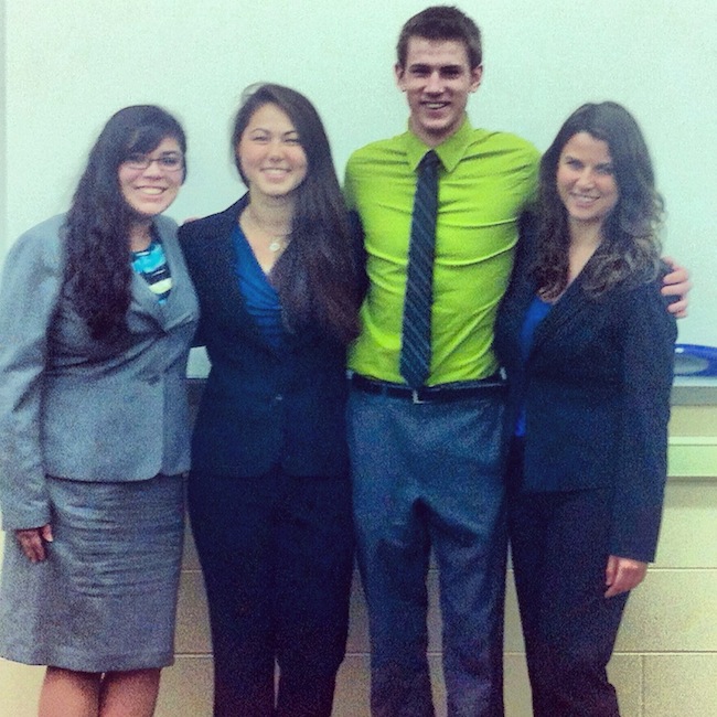 Team members from left to right: Isabel Callan, Michelle Chiang, Billy Greisch, Carie Fantl