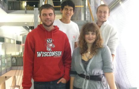 Team members from left to right: Brandon Jonen, Nicholas Glattard, Rebecca Eastham, Samuel Jensen. Not pictured are Betsy Hose and Padraic Casserly