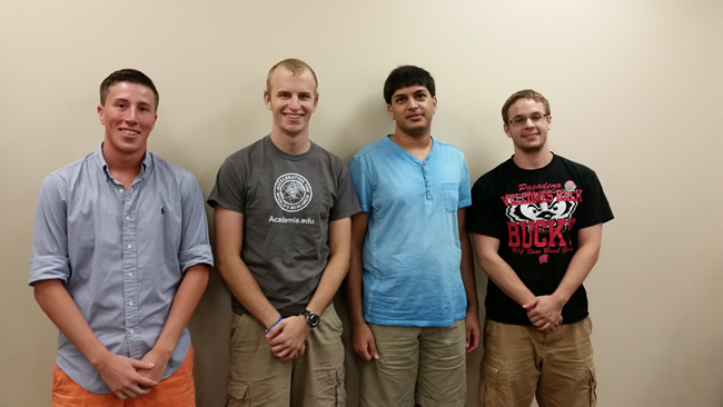 Team members from left to right: Samual Lines, Michael Simonson, Shawn Patel, Andrew Vamos