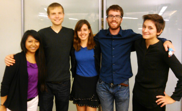 Team members from left to right: Montserrat Calixto, Matthew Anderson, Lazura Krasteva, Nicolaas Angenent-Mari, Veronica Porubsky