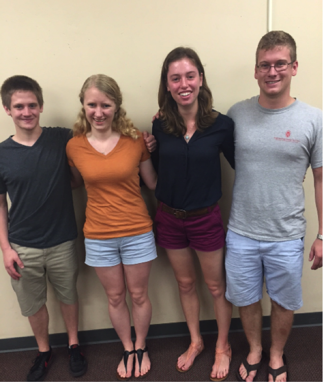 Team members from left to right: Jake Kanack, Laura Wierschke, Emily Carroll, Jon Elicson