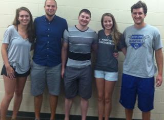 Team members from left to right: Samantha Bremner, Zach Alden, Brendan Drackley, Marisa Tisler, Nicholas Zacharias