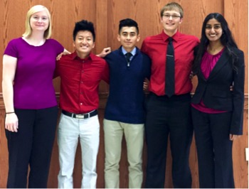 Team members from left to right:  Danielle Redinbaugh (BWIG), Peter Moua (BSAC), Rodrigo Umanzor (Communicato), Andrew Baldys (BPAG), Anjali Begur (Leader)