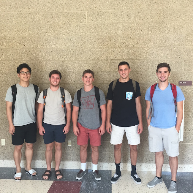 Team members from left to right: Jin Hwang, Tim Lieb, Luke DeZellar, Ryan Serbin, and Zach Burmeister.