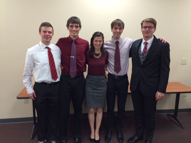 Team members from left to right: Patrick Cummings (BWIG), James Hermus (Team Leader), Catherine Finedore (BSAC), Cameron Hays (Communicator), Austin Schlop (BPAG)