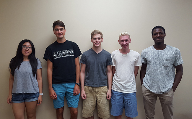 Team members from left to right: Leona Liu, Austin Evans, Joshua Bensen, Nathan Bressler, Alli Abolarin.