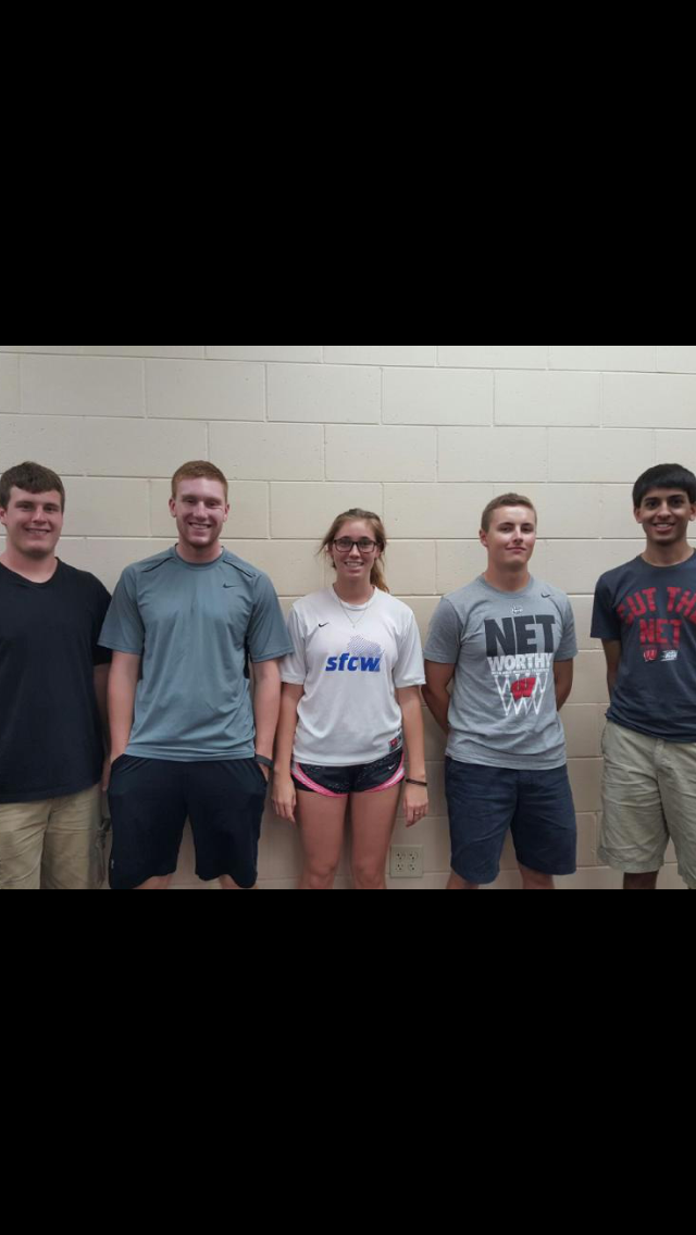 Team members from left to right:Tyler Davis, Cody Kairis, Kaitlyn Gabardi, Mitch Resch, Tej Patel