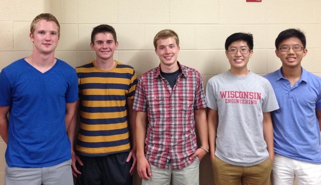 Team members from left to right: Brody Harstad, Alexander Gariti, Nicholas Hoppe, Jason Wan, and Brandon Li