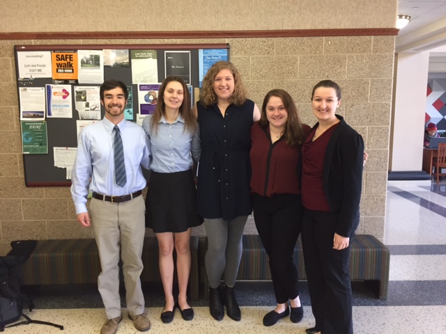 Team members from left to right: Nathan Richman, Kathryn Hohenwalter, Hanna Barton, Julia Handel, Raven Brenneke