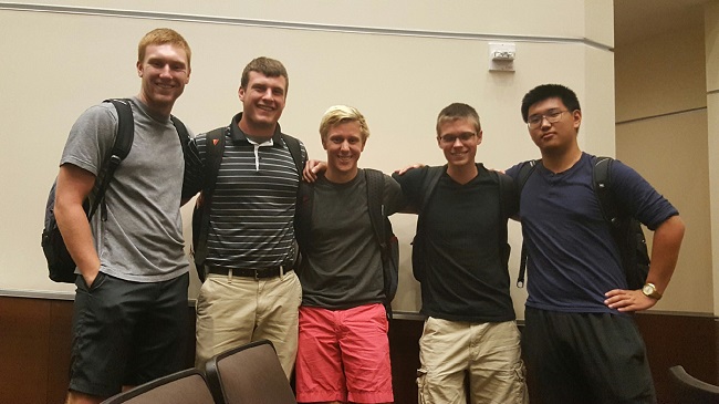 Team members from left to right:  Cody Kairis, Tyler Davis, Carl Parent, Ethan York, and Jeffrey Tsai