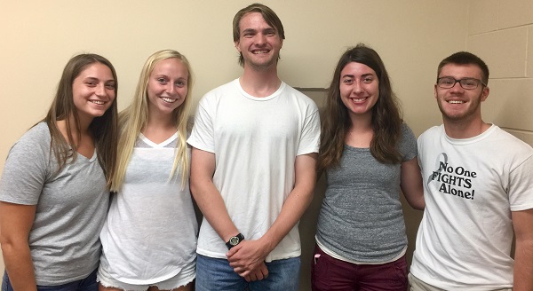 Team members from left to right: Scottland Adkins, Katelyn Werth, Hunter Higby, Crysta Frank, and Nicolas Haller