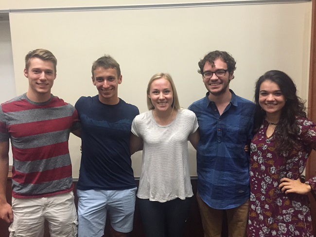 Team members from left to right: Isaac Hale, Alex Teague, Lexi Doersch, Stephen Early, Emily Foran