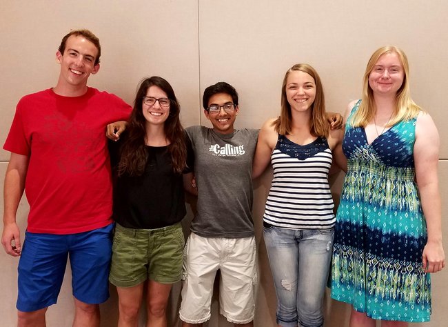 Team members from left to right: Isaac Loegering, Madeline Gustafson, Joshua Bunting, Brittany Warnell, Danielle Redinbaugh