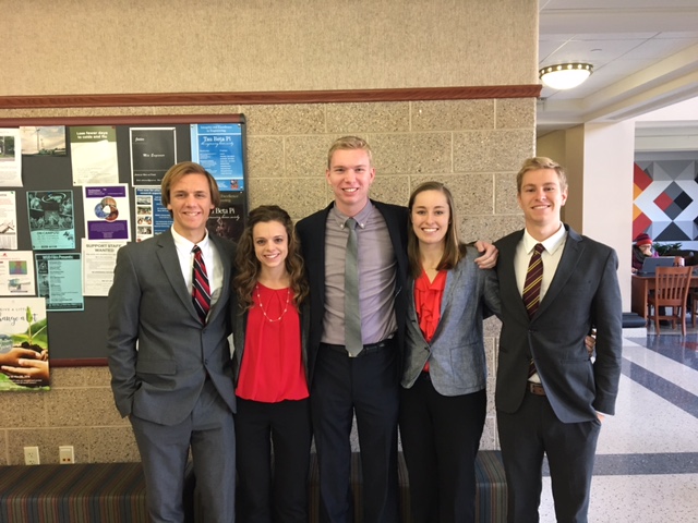 Team members from left to right: Charlie Andrew, Kiersten Haffey, Jacob Diesler, Katrina Ruedinger, Ian Wolf