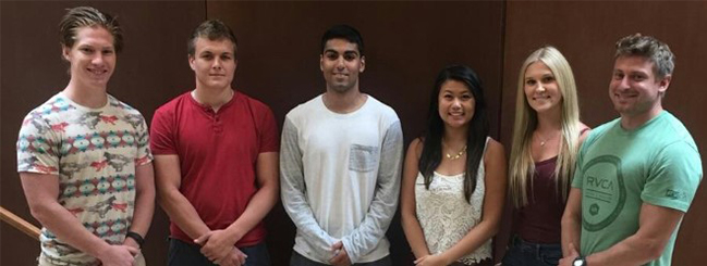 Team members from left to right: Jason Dekarske, Bailey Ramesh, Sahand Eftekari, Hannah, Mrazsko, Kaela Ryan, Stephan Blanz