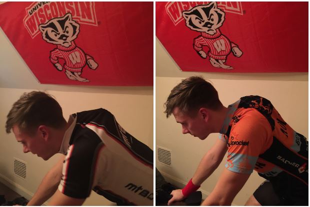 Normal jersey with nylon ice sock and Modified jersey with Fresh Sack and wristbands