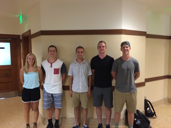 Team members from left to right: Jessi Kelley, Carter Greist, Thomas Eithun, Brody Harstad, and Bret McNamara
