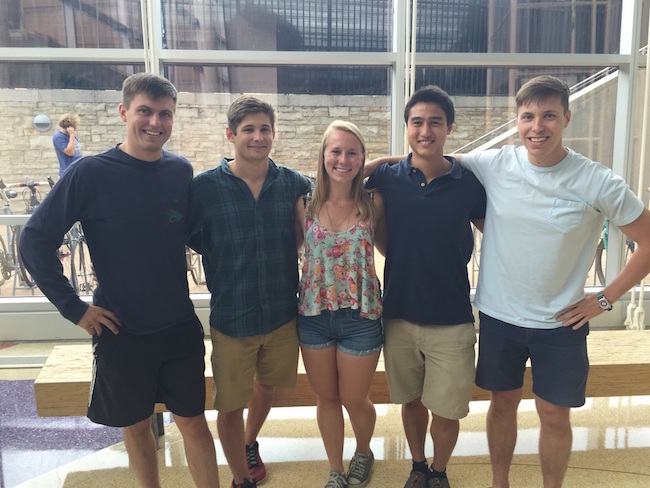Team members from left to right: Peter Hartig, Jack McGinnity, Jenny Westlund, Trevor Zarecki, Steven Gock