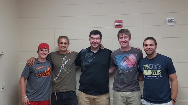 Team members from left to right: Josh Liberko (200-BPAG), James Jorgensen (300-BWIG), Hunter Johnson (300-Team Leader), Zach Hite (200-BSAC), Austin Feeney (300-Communicator)