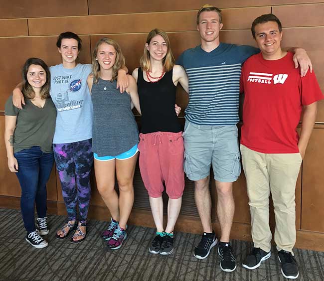 Team members from left to right: Gabriella Medeiros Simas, Janae Lynch, Shannon Recktenwald, Lauren Heinrich, Sam Simon, Frank Seipel.