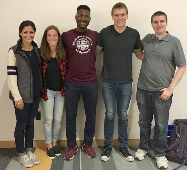 Team members from left to right: Annie Ciancio, Christie Sorenson, Alli Abolarin, James Malcheski, Albert Anderson