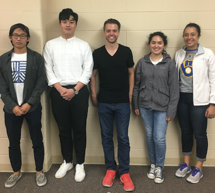 Team members left to right: Yiqun Ma, Kyuhyun Lee, Ryan Wisth, Laura Guerrero, Isabel Erickson