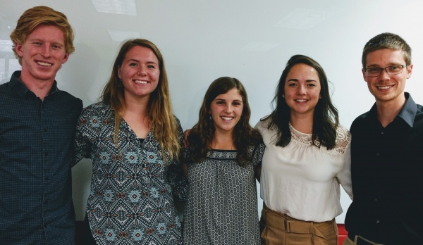 Team members from left to right: Samuel Moss, Allie Walker, Brittany Russell, Grace Restle, and Ethan York