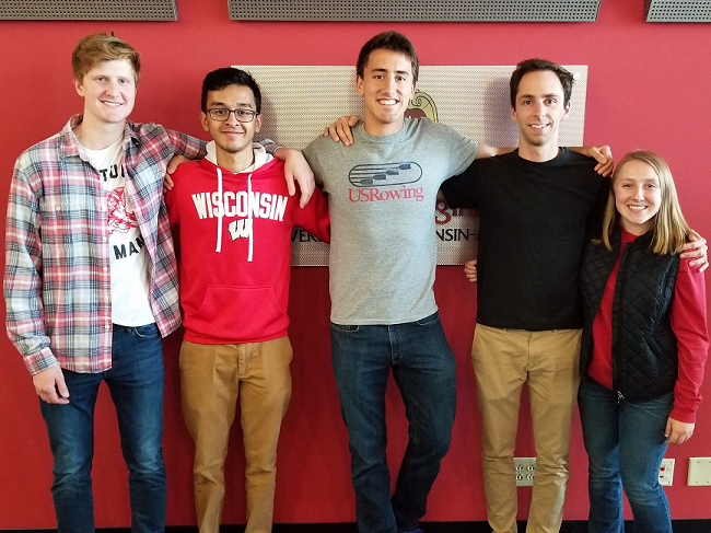Team members from left to right: Jack Fahy, Aman Nihal, Benjamin Viggiano, Tyler Ross, Jurnee Beilke