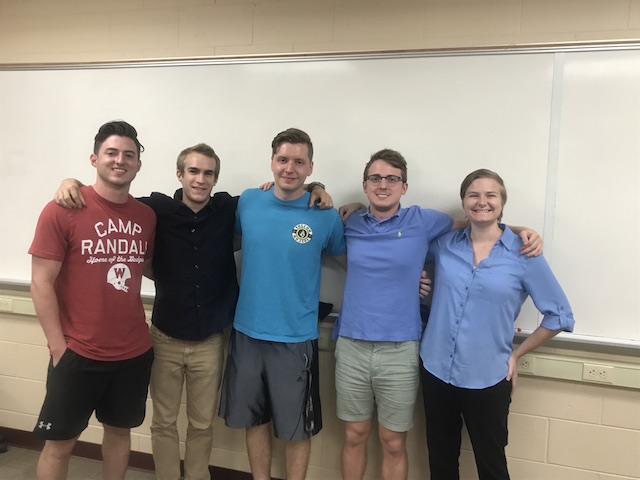Team members from left to right: Anuar Acosta, Andrew Knoeppel, Daniel Simmons, Thomas Friesch, Chelsie Metz