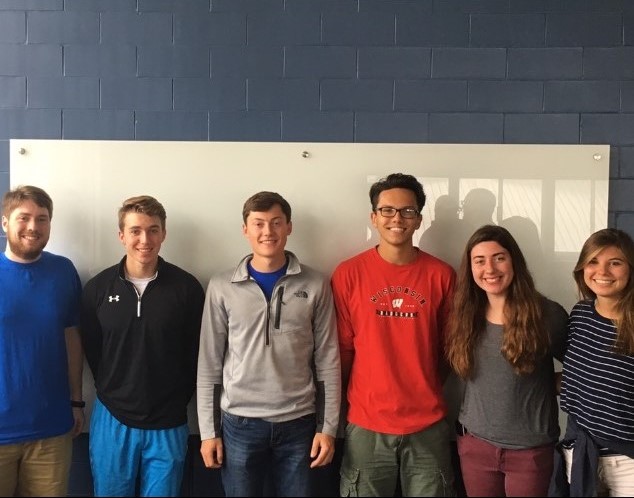 Team members from left to right: Luke Le Clair, Galen Riley, Jacob Mundale, Luke Hetue, Crysta Frank, Anna Keller
