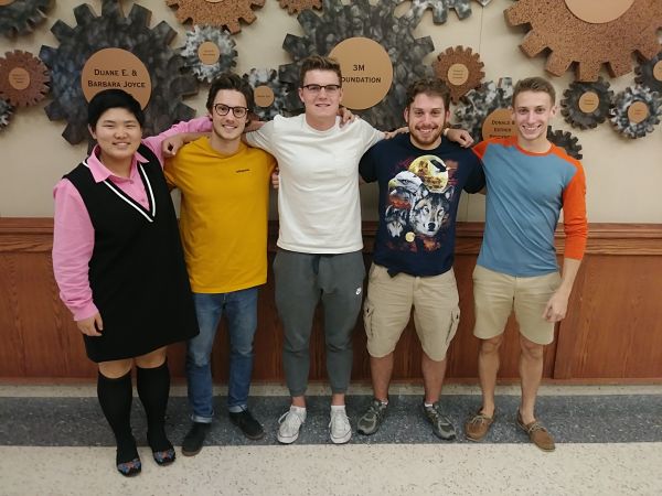 Team members from left to right:  Grace Li, Josiah Wolf, David Fiflis, Zach Wodushek, Alex Teague