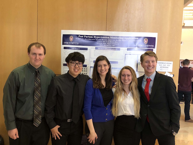 Team members from left to right: Lucas Ratajczyk, Jacky Tian, Rachel Minehan, Aleysha Becker, and Alexander Zoellick.