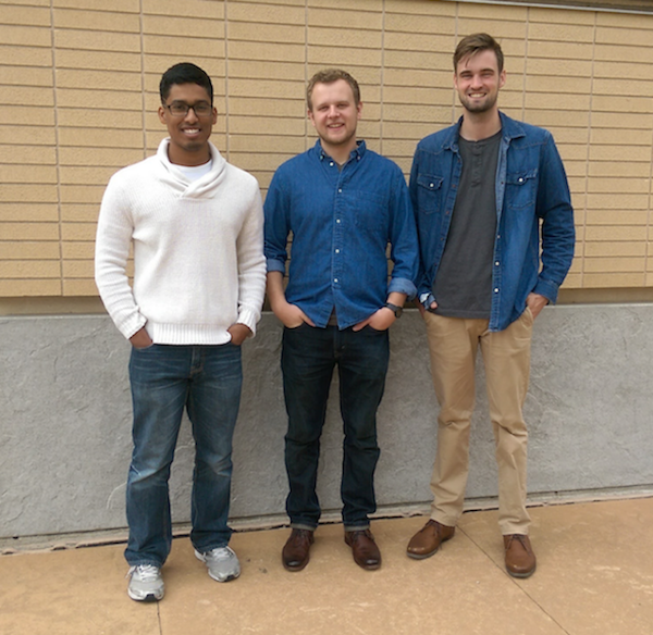 Team members from left to right: Srinidhi Emkay, Philip Terrien, Connor Sheedy