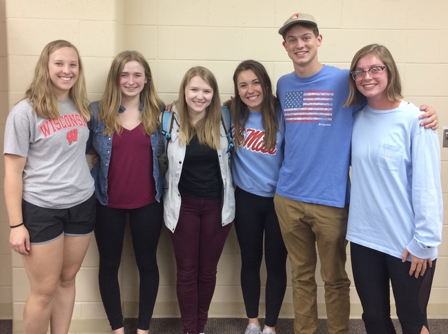 Team members from left to right: Lena Hampson, Megan Skalitzky, Sara Martin, Margie Edman, Sam Peters, Sara Jorgensen