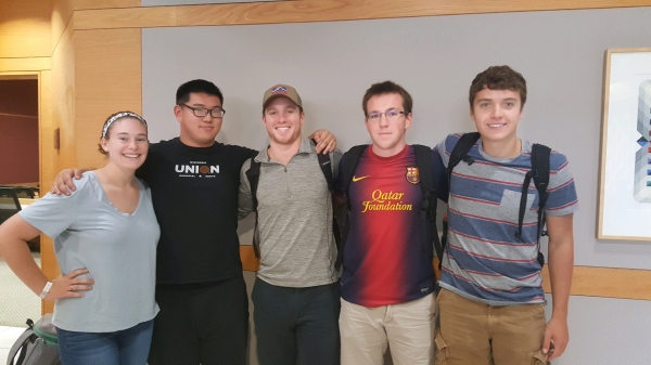 Team members from left to right: Kelly Starykowicz, Jeffrey Tsai, Mark Austin, Owen Seymour, Trevor Piette