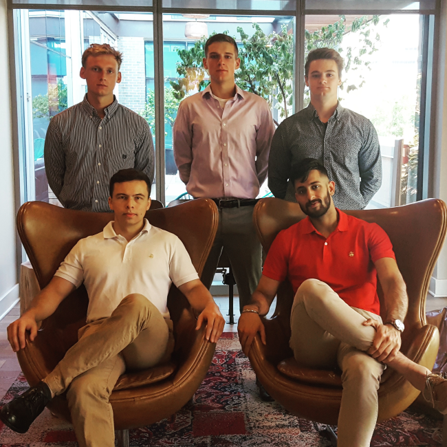 Top (left to right): Daniel Wildner, Sam Parmentier, Spencer Ortyn; Bottom (left to right): David Luzzio, Shan Gill