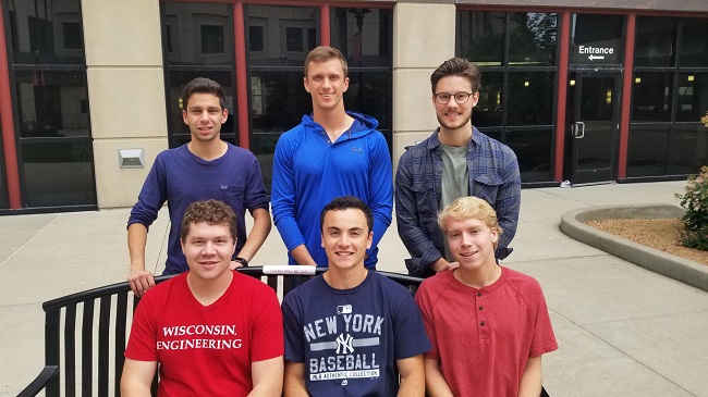 Team members from left to right: (Top) Mark Nyaeme, Mitchell Glodowski, Josiah Wolf (Bottom) Andrew Stadler, Jack Stamer, Mitchell Korbel